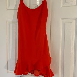 Red ruffled dress